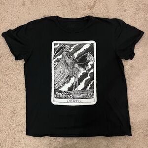 Vertebrae33 Tarot DEATH Card Shirt V33 Graphic Tee Skeleton Goth L